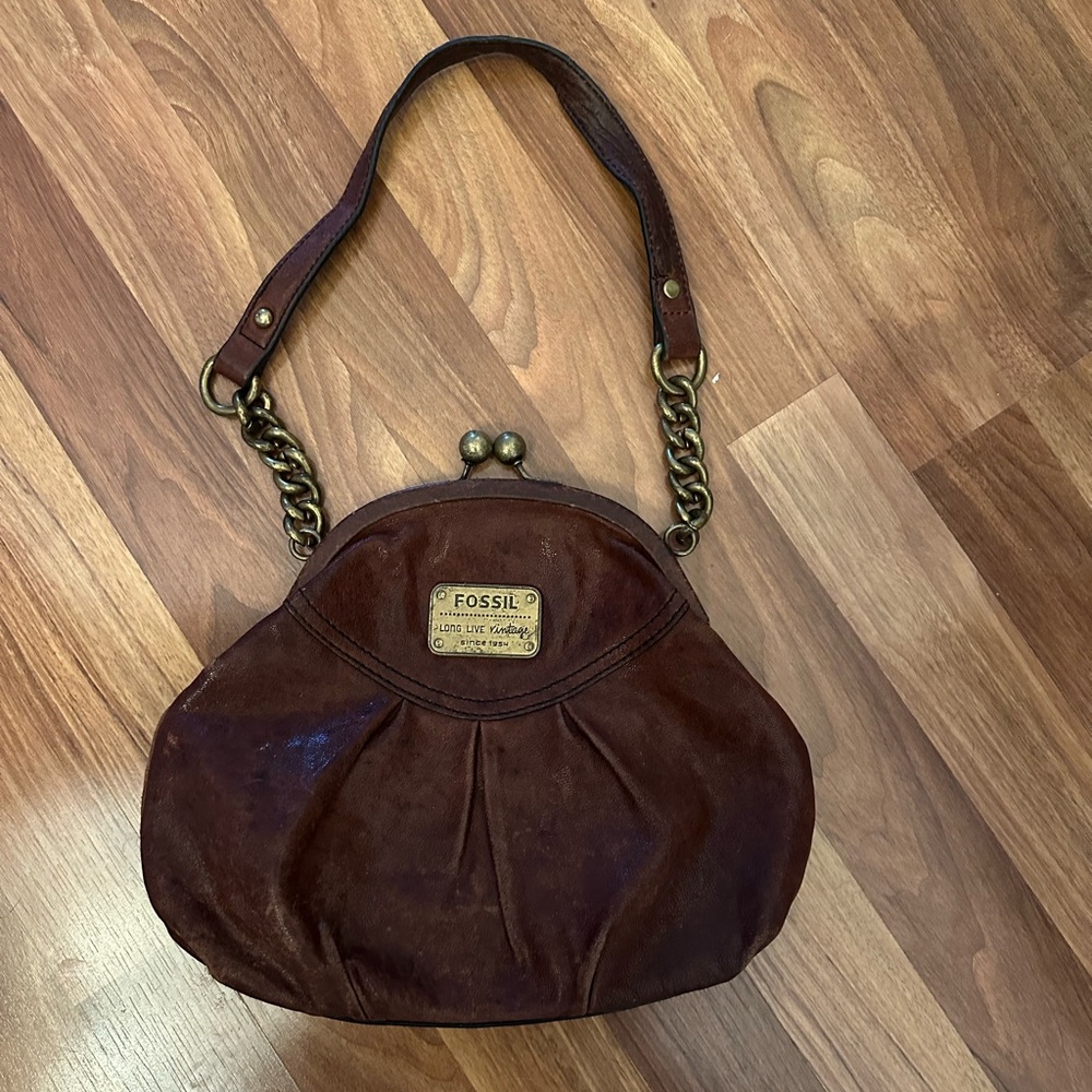 Fossil Women's Dark Brown Leather Shoulder Bag